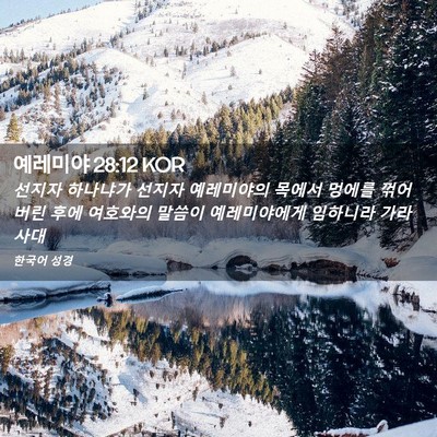 Picture 02 - 예레미야 28:12 KOR - 선지자 하나냐가 선지자 예레미야의 - Bible Verse Picture