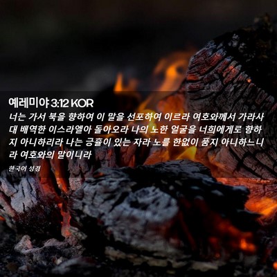 Picture 02 - 예레미야 3:12 KOR - 너는 가서 북을 향하여 이 말을 - Bible Verse Picture