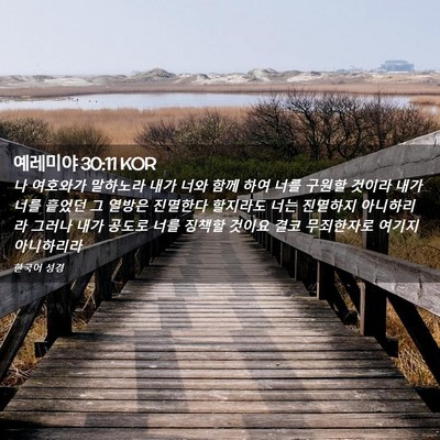 Picture 02 - 예레미야 30:11 KOR - 나 여호와가 말하노라 내가 너와 - Bible Verse Picture