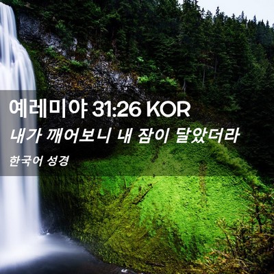 Picture 02 - 예레미야 31:26 KOR - 내가 깨어보니 내 잠이 - Bible Verse Picture