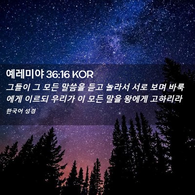 Picture 02 - 예레미야 36:16 KOR - 그들이 그 모든 말씀을 듣고 놀라서 - Bible Verse Picture