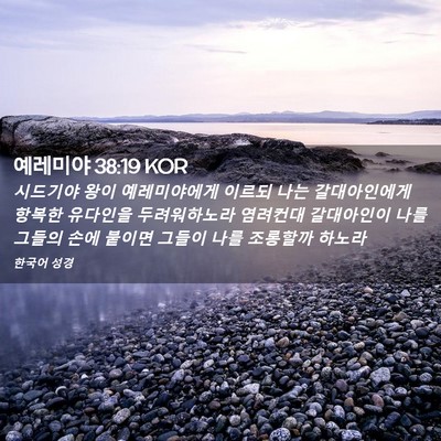 Picture 02 - 예레미야 38:19 KOR - 시드기야 왕이 예레미야에게 이르되 - Bible Verse Picture