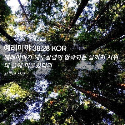 Picture 02 - 예레미야 38:28 KOR - 예레미야가 예루살렘이 함락되는 - Bible Verse Picture
