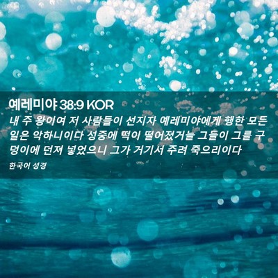 Picture 02 - 예레미야 38:9 KOR - 내 주 왕이여 저 사람들이 선지자 - Bible Verse Picture