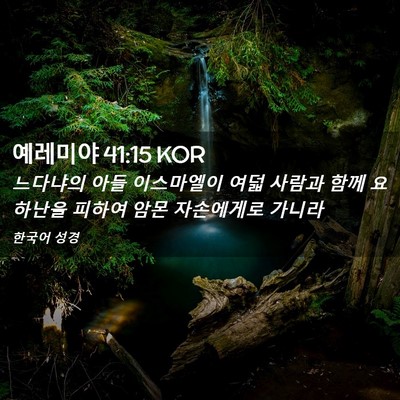 Picture 02 - 예레미야 41:15 KOR - 느다냐의 아들 이스마엘이 여덟 - Bible Verse Picture