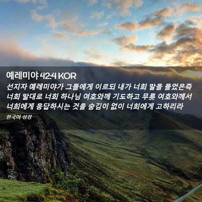 Picture 02 - 예레미야 42:4 KOR - 선지자 예레미야가 그들에게 이르되 - Bible Verse Picture
