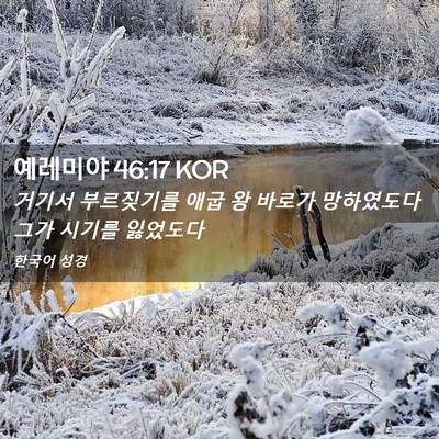 Picture 02 - 예레미야 46:17 KOR - 거기서 부르짖기를 애굽 왕 바로가 - Bible Verse Picture