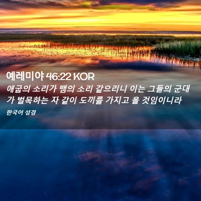 Picture 02 - 예레미야 46:22 KOR - 애굽의 소리가 뱀의 소리 같으리니 - Bible Verse Picture