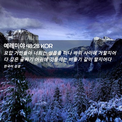 Picture 02 - 예레미야 48:28 KOR - 모압 거민들아 너희는 성읍을 떠나 - Bible Verse Picture