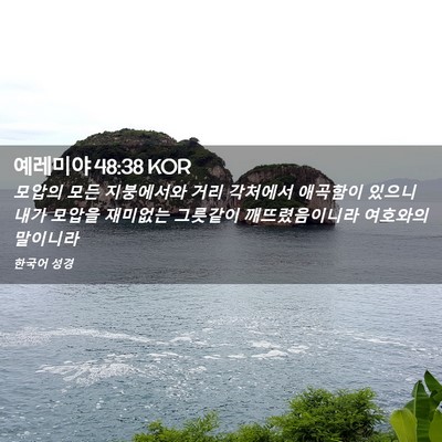Picture 02 - 예레미야 48:38 KOR - 모압의 모든 지붕에서와 거리 - Bible Verse Picture