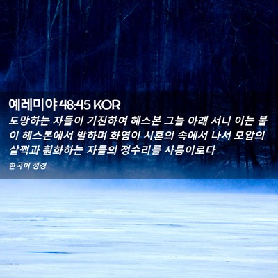 Picture 02 - 예레미야 48:45 KOR - 도망하는 자들이 기진하여 헤스본 - Bible Verse Picture