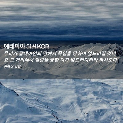 Picture 02 - 예레미야 51:4 KOR - 무리가 갈대아인의 땅에서 죽임을 - Bible Verse Picture