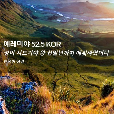 Picture 02 - 예레미야 52:5 KOR - 성이 시드기야 왕 십일년까지 - Bible Verse Picture
