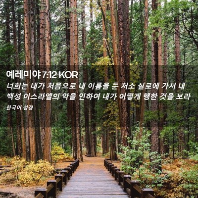 Picture 02 - 예레미야 7:12 KOR - 너희는 내가 처음으로 내 이름을 둔 - Bible Verse Picture