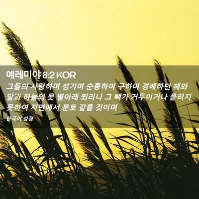 Picture 02 - 예레미야 8:2 KOR - 그들의 사랑하며 섬기며 순종하며 - Bible Verse Picture
