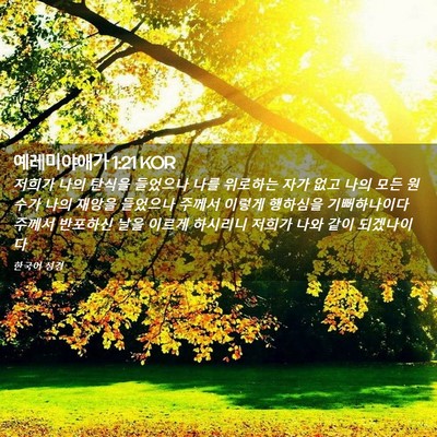 Picture 02 - 예레미야애가 1:21 KOR - 저희가 나의 탄식을 들었으나 나를 - Bible Verse Picture
