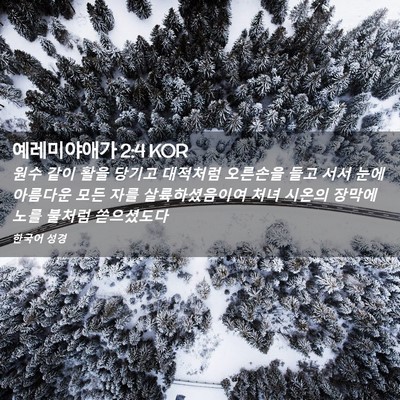 Picture 02 - 예레미야애가 2:4 KOR - 원수 같이 활을 당기고 대적처럼 - Bible Verse Picture