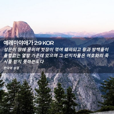 Picture 02 - 예레미야애가 2:9 KOR - 성문이 땅에 묻히며 빗장이 꺾여 - Bible Verse Picture