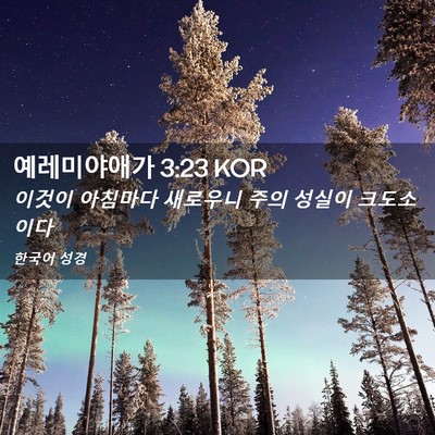 Picture 02 - 예레미야애가 3:23 KOR - 이것이 아침마다 새로우니 주의 - Bible Verse Picture