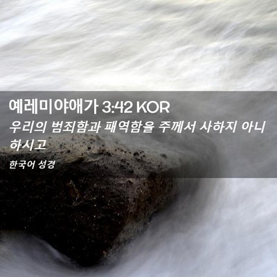 Picture 02 - 예레미야애가 3:42 KOR - 우리의 범죄함과 패역함을 주께서 - Bible Verse Picture