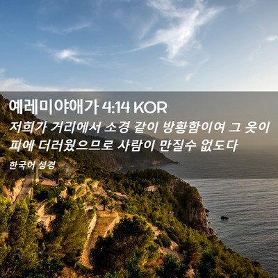 Picture 02 - 예레미야애가 4:14 KOR - 저희가 거리에서 소경 같이 - Bible Verse Picture