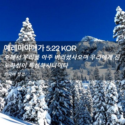 Picture 02 - 예레미야애가 5:22 KOR - 주께서 우리를 아주 버리셨사오며 - Bible Verse Picture