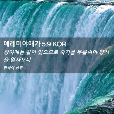 Picture 02 - 예레미야애가 5:9 KOR - 광야에는 칼이 있으므로 죽기를 - Bible Verse Picture