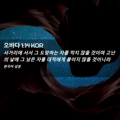 Picture 02 - 오바댜 1:14 KOR - 사거리에 서서 그 도망하는 자를 - Bible Verse Picture