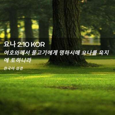 Picture 02 - 요나 2:10 KOR - 여호와께서 물고기에게 명하시매 - Bible Verse Picture
