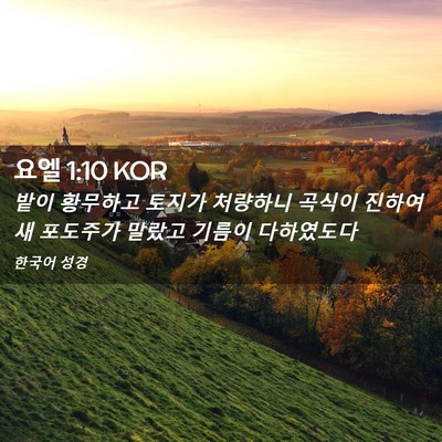 Picture 02 - 요엘 1:10 KOR - 밭이 황무하고 토지가 처량하니 - Bible Verse Picture