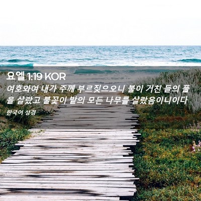 Picture 02 - 요엘 1:19 KOR - 여호와여 내가 주께 부르짖으오니 - Bible Verse Picture