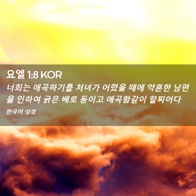 Picture 02 - 요엘 1:8 KOR - 너희는 애곡하기를 처녀가 어렸을 - Bible Verse Picture