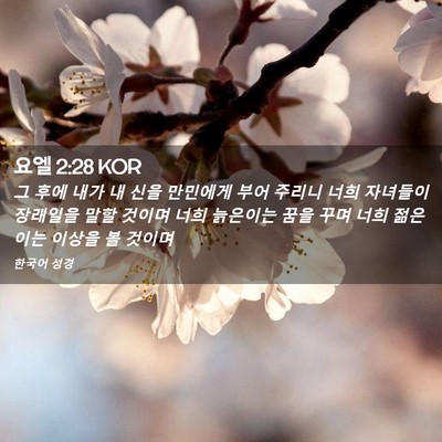 Picture 02 - 요엘 2:28 KOR - 그 후에 내가 내 신을 만민에게 부어 - Bible Verse Picture