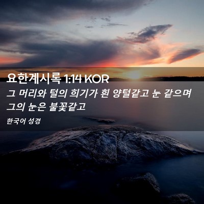 Picture 02 - 요한계시록 1:14 KOR - 그 머리와 털의 희기가 흰 양털같고 - Bible Verse Picture