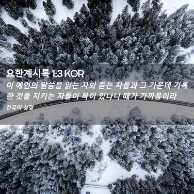Picture 02 - 요한계시록 1:3 KOR - 이 예언의 말씀을 읽는 자와 듣는 - Bible Verse Picture