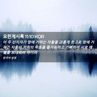 Picture 02 - 요한계시록 11:10 KOR - 이 두 선지자가 땅에 거하는 자들을 - Bible Verse Picture