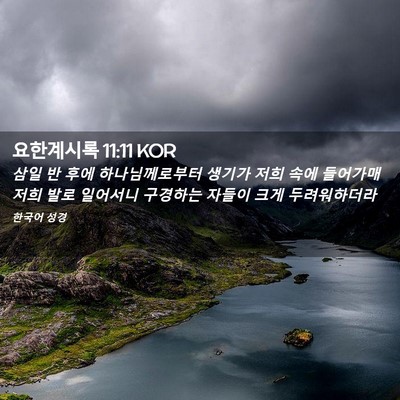 Picture 02 - 요한계시록 11:11 KOR - 삼일 반 후에 하나님께로부터 생기가 - Bible Verse Picture