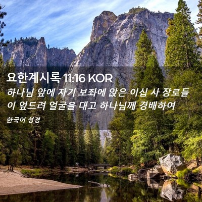 Picture 02 - 요한계시록 11:16 KOR - 하나님 앞에 자기 보좌에 앉은 이십 - Bible Verse Picture
