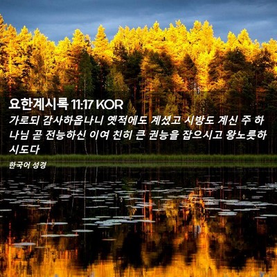 Picture 02 - 요한계시록 11:17 KOR - 가로되 감사하옵나니 옛적에도 - Bible Verse Picture