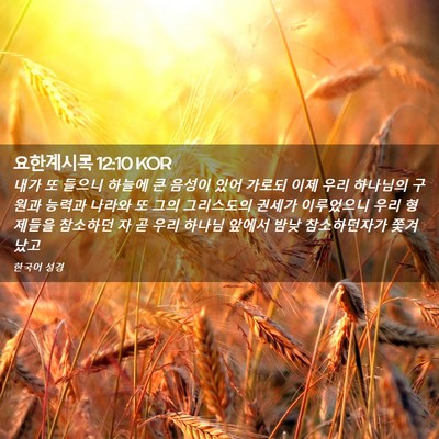 Picture 02 - 요한계시록 12:10 KOR - 내가 또 들으니 하늘에 큰 음성이 - Bible Verse Picture