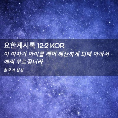 Picture 02 - 요한계시록 12:2 KOR - 이 여자가 아이를 배어 해산하게 - Bible Verse Picture