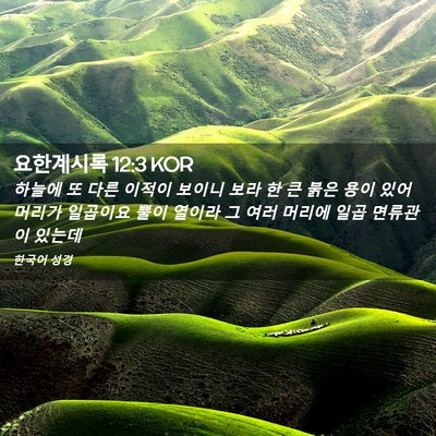 Picture 02 - 요한계시록 12:3 KOR - 하늘에 또 다른 이적이 보이니 보라 - Bible Verse Picture