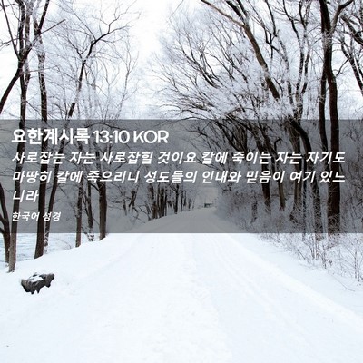 Picture 02 - 요한계시록 13:10 KOR - 사로잡는 자는 사로잡힐 것이요 칼에 - Bible Verse Picture