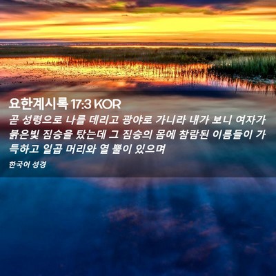 Picture 02 - 요한계시록 17:3 KOR - 곧 성령으로 나를 데리고 광야로 - Bible Verse Picture