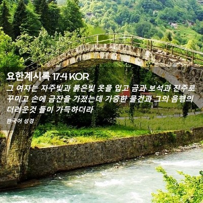 Picture 02 - 요한계시록 17:4 KOR - 그 여자는 자주빛과 붉은빛 옷을 - Bible Verse Picture