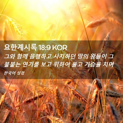 Picture 02 - 요한계시록 18:9 KOR - 그와 함께 음행하고 사치하던 땅의 - Bible Verse Picture