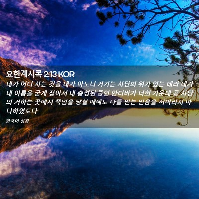 Picture 02 - 요한계시록 2:13 KOR - 네가 어디 사는 것을 내가 아노니 - Bible Verse Picture