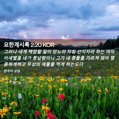 Picture 02 - 요한계시록 2:20 KOR - 그러나 네게 책망할 일이 있노라 - Bible Verse Picture
