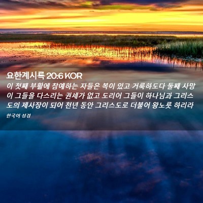 Picture 02 - 요한계시록 20:6 KOR - 이 첫째 부활에 참예하는 자들은 - Bible Verse Picture