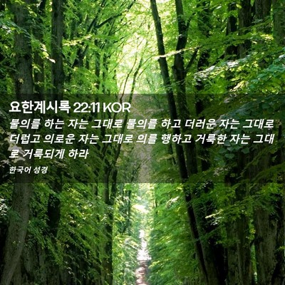 Picture 02 - 요한계시록 22:11 KOR - 불의를 하는 자는 그대로 불의를 - Bible Verse Picture